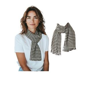 Time And Tru Black Stripe Houndstooth Blanket Wrap